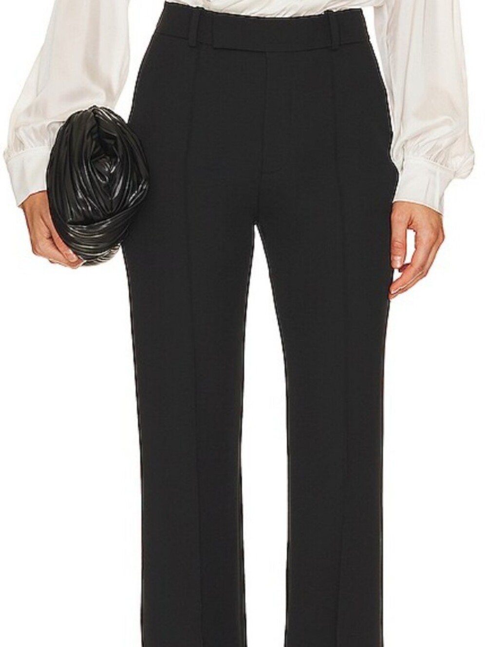 Frame The Slim Stacked Classic Black High-Rise Tailored Trousers Sz 14 NWT